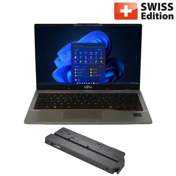 Fujitsu Lifebook U7412, 14’’ Full HD, Core i7, 16GB RAM, 512GB SSD, CH keyboard – Refurbished business laptop with docking station