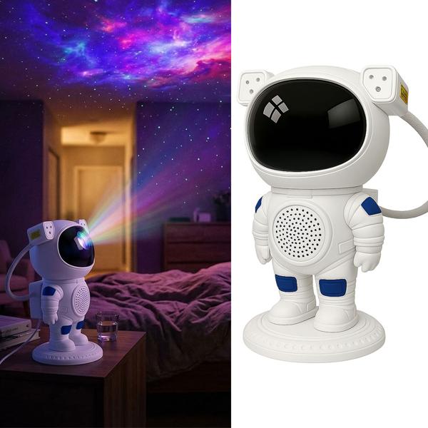 Sternenhimmel Projektor Astronaut mit Bluetooth Lautsprecher, Galaxy Projektor mit 14 Farbeffekten, Fernbedienung & Timer, Nachtlicht für Schlafzimmer