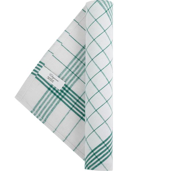 10er-Set Geschirrtücher aus 100% Baumwolle, 50x70 cm - Grün Kariert - Saugstarke Küchentücher für Haushalt & Gastro, Oeko-Tex, Premium Abtrockentücher