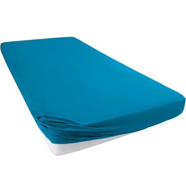 Lenzuolo con angoli premium per letto boxspring e letto ad acqua - petrolio, 140-160x220 cm - 190 g/m2 cotone/elastan - bordo da 40 cm - Oeko-Tex - non necessita di stiro & morbido