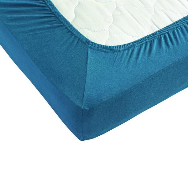 Lenzuolo con angoli premium per letto boxspring e letto ad acqua - petrolio, 140-160x220 cm - 190 g/m2 cotone/elastan - bordo da 40 cm - Oeko-Tex - non necessita di stiro & morbido