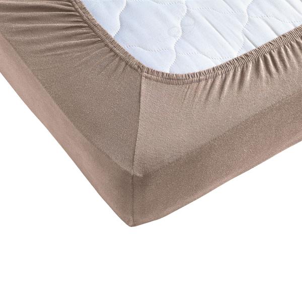 Lenzuolo elasticizzato premium per letto boxspring e letto ad acqua - nougat, 140-160x220 cm - 190 g/m² cotone/elastan - bordo 40 cm - Oeko-Tex - non stiro & morbido
