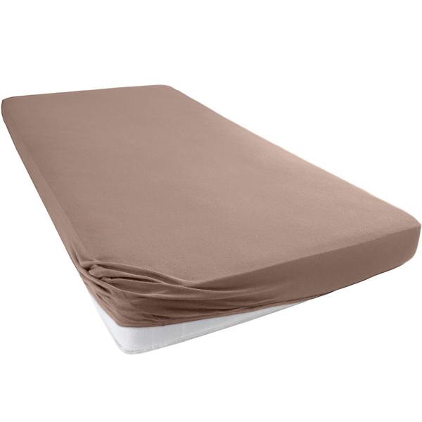 Lenzuolo elasticizzato premium per letto boxspring e letto ad acqua - nougat, 140-160x220 cm - 190 g/m² cotone/elastan - bordo 40 cm - Oeko-Tex - non stiro & morbido