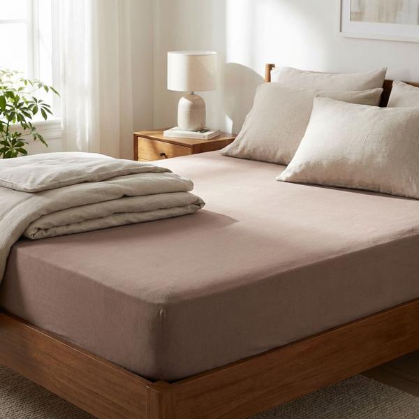 Lenzuolo elasticizzato premium per letto boxspring e letto ad acqua - nougat, 140-160x220 cm - 190 g/m² cotone/elastan - bordo 40 cm - Oeko-Tex - non stiro & morbido