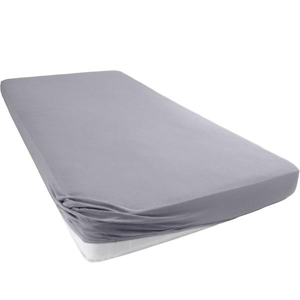 Lenzuolo con angoli premium per letto boxspring e letto ad acqua - Grigio, 140-160x220 cm - 190 g/m² cotone/elastan - Angolo 40 cm - Oeko-Tex - Non stiro & morbido