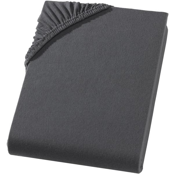 Lenzuolo con angoli premium per letto boxspring e letto ad acqua - antracite, 140-160x220 cm - 190 g/m2 cotone/elastan - bordo 40 cm - Oeko-Tex - non stiro & morbido