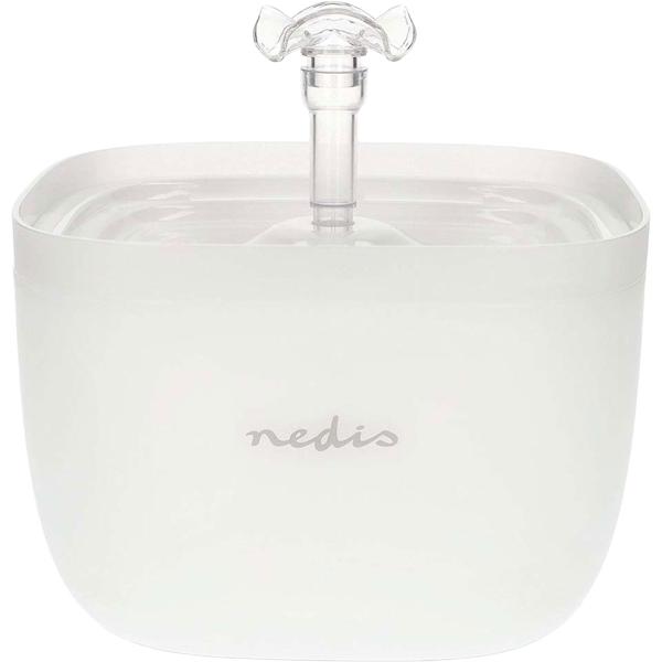 Drinking fountain for dogs & cats, 2L, ultra-quiet pump, 4-way filter, LED light, BPA-free, automatic water dispenser with 360-degree waterfall design, cat fountain