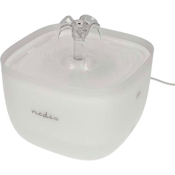 Drinking fountain for dogs & cats, 2L, ultra-quiet pump, 4-way filter, LED light, BPA-free, automatic water dispenser with 360-degree waterfall design, cat fountain