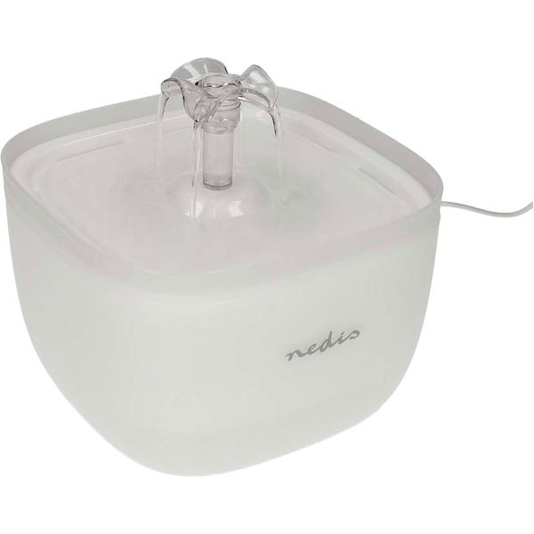 Drinking fountain for dogs & cats, 2L, ultra-quiet pump, 4-way filter, LED light, BPA-free, automatic water dispenser with 360-degree waterfall design, cat fountain