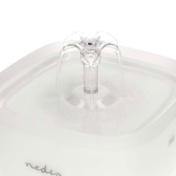 Drinking fountain for dogs & cats, 2L, ultra-quiet pump, 4-way filter, LED light, BPA-free, automatic water dispenser with 360-degree waterfall design, cat fountain