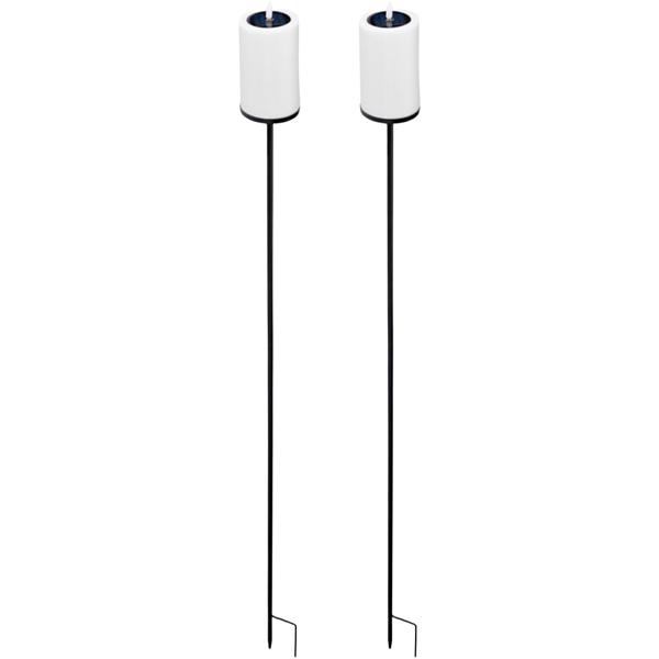 Set di 2 candele solari LED con picchetto a fiamma gialla tremolante: decorazione da giardino per esterno, bella illuminazione per l’outdoor – lampada solare d’atmosfera