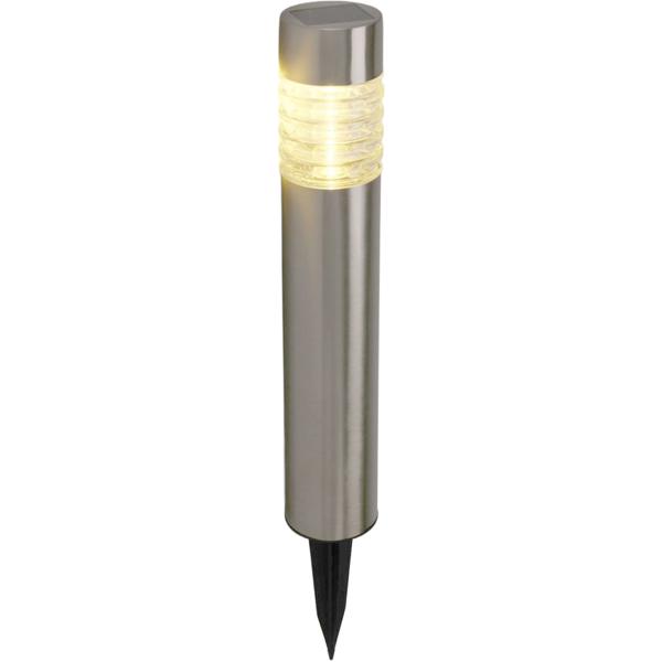 6er-Set Solarleuchte aus Edelstahl: Gartenleuchte warmweiss mit Erdspiess, LED Aussenleuchte wetterfest - moderne Solarlampe für Garten
