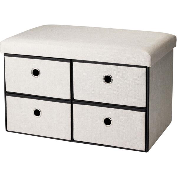 Banquette avec 4 tiroirs – boîte de rangement polyvalente à utiliser comme banc d’entrée, meuble à chaussures ou commode au design moderne – assise robuste avec beaucoup d’espace de rangement