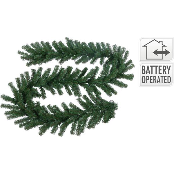 Guirlande de sapin artificielle LED 270 cm, 30 LED & minuterie – guirlande de Noël artificielle décorative pour l’extérieur & l’intérieur