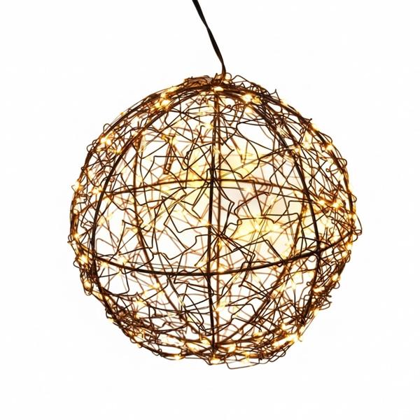 Set de 2 superbes boules lumineuses LED noires 18 cm & 25 cm : micro‑LED blanc chaud pour balcon & salon – sphères lumineuses avec timer & effet scintillant