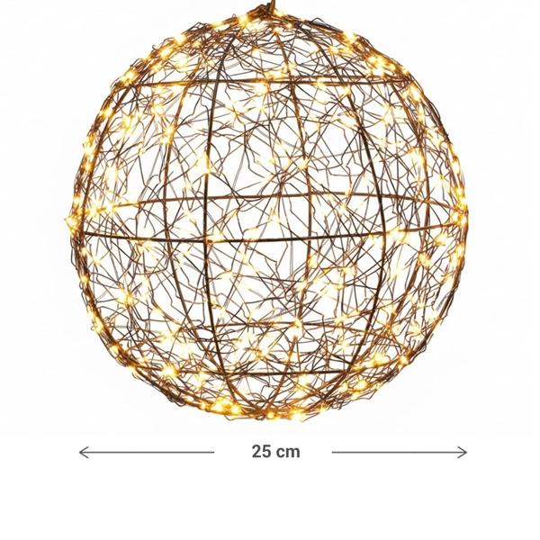 Set de 2 superbes boules lumineuses LED noires 18 cm & 25 cm : micro‑LED blanc chaud pour balcon & salon – sphères lumineuses avec timer & effet scintillant