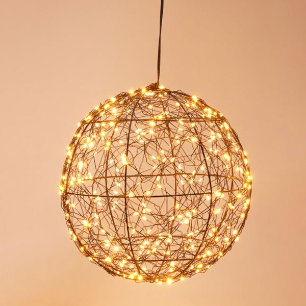 Set de 2 superbes boules lumineuses LED noires 18 cm & 25 cm : micro‑LED blanc chaud pour balcon & salon – sphères lumineuses avec timer & effet scintillant