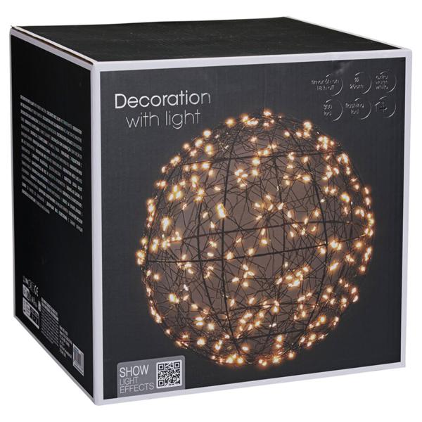 Set de 2 superbes boules lumineuses LED noires 18 cm & 25 cm : micro‑LED blanc chaud pour balcon & salon – sphères lumineuses avec timer & effet scintillant