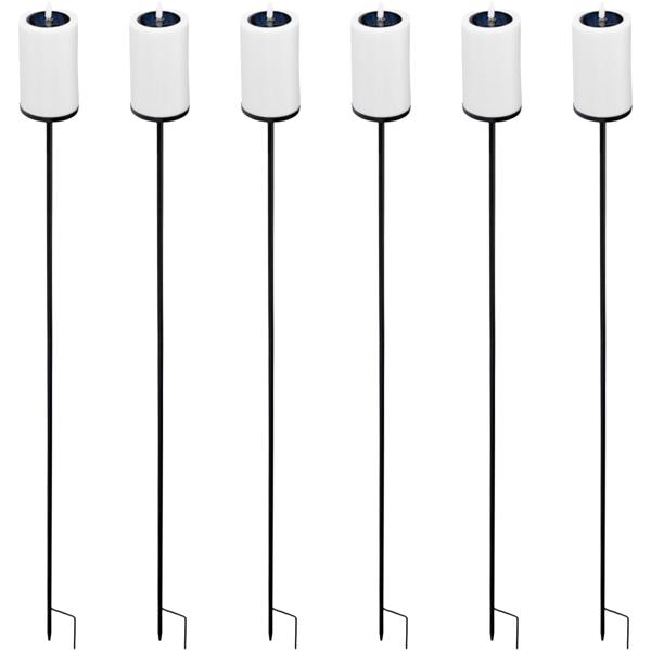 6er-Set Solar LED Kerze mit Erdspiess gelb flackernd: Outdoor Garten-Deko, schöne Beleuchtung für draussen - stimmungsvolle Solarleuchte