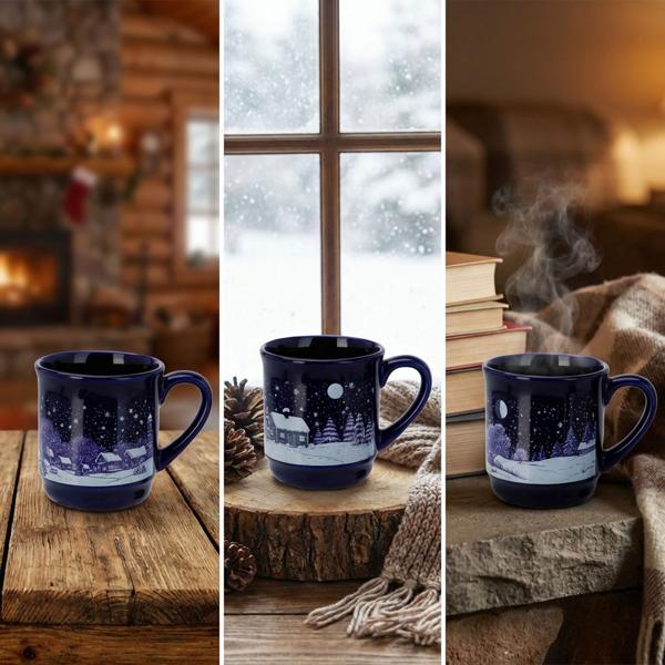 Élégant mug en grès pour vin chaud 200 ml – tasse raffinée avec repère 0,2 l – parfaite pour vin chaud, café, thé et cacao, 8 x 8,5 cm