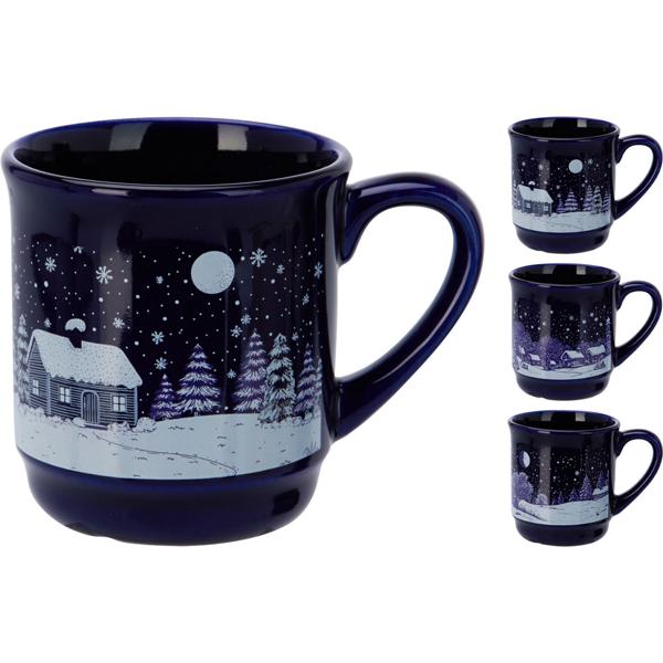 Élégant mug en grès pour vin chaud 200 ml – tasse raffinée avec repère 0,2 l – parfaite pour vin chaud, café, thé et cacao, 8 x 8,5 cm