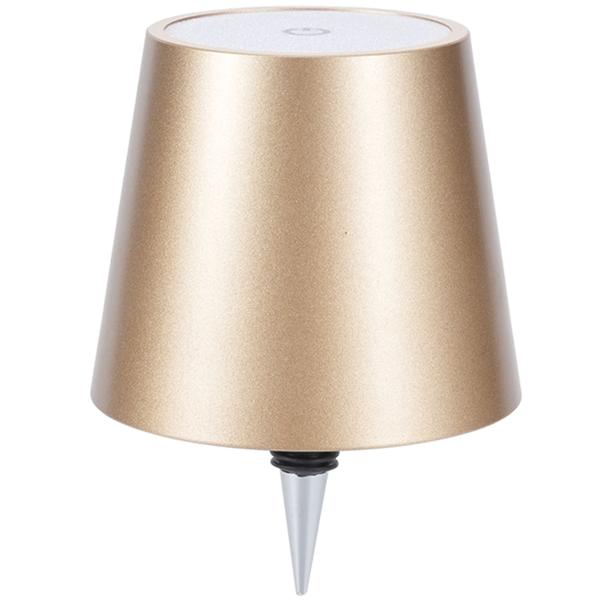 Lot de 2 élégantes lampes-bouteilles rechargeables or: dimmables – 3 couleurs de lumière: transforment les bouteilles en lumières d’ambiance – lumière pour bouteille avec abat-jour en métal