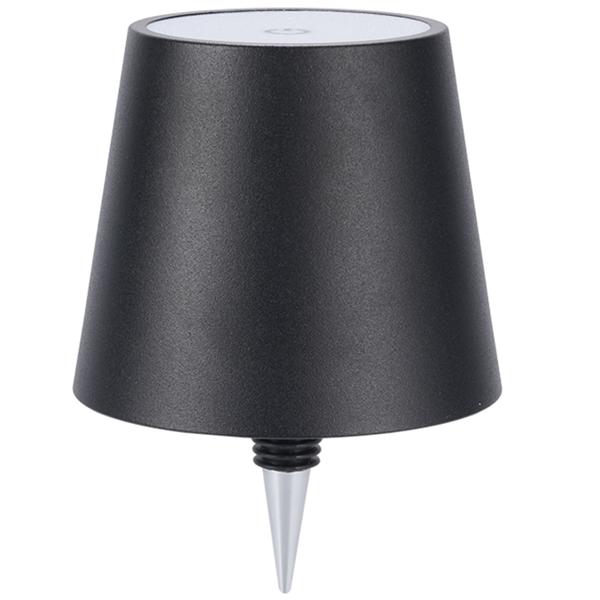 Élégante lampe-bouteille rechargeable noire : dimmable – 3 couleurs de lumière : transforme les bouteilles en luminaires d’ambiance – lumière décorative pour bouteille avec abat-jour en métal