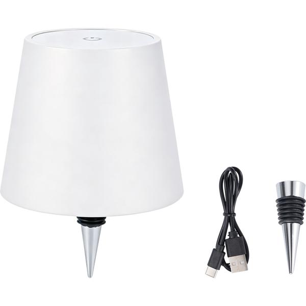 Elegant white rechargeable bottle lamp: dimmable, 3 light colours – turns bottles into atmospheric lights
