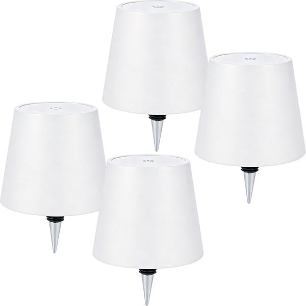 Set da 4 eleganti lampade a bottiglia ricaricabili bianche: dimmerabili, 3 colori di luce – trasformano le bottiglie in luci d’atmosfera