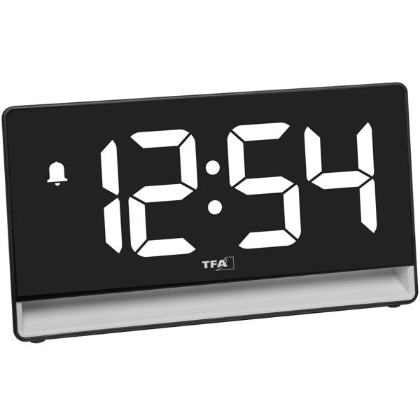 Modern digital alarm clock with mood light: LED light alarm clock with USB charging function, 6 colour gradients, 8 constant colours, dimmable – mains operation & batteries