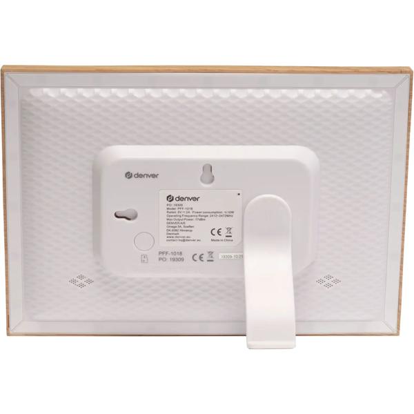 Cadre photo numérique WLAN 10,1“ avec écran tactile IPS, app Frameo et fonction vidéo, 16 Go : 3 cadres interchangeables – aspect bois, noir et blanc