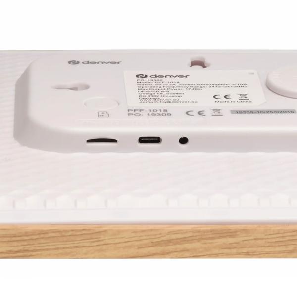 Cadre photo numérique WLAN 10,1“ avec écran tactile IPS, app Frameo et fonction vidéo, 16 Go : 3 cadres interchangeables – aspect bois, noir et blanc