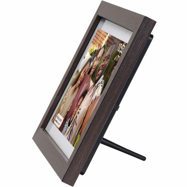10.1“ Wi‑Fi photo frame dark MDF wood: Brilliant IPS touch display, Frameo app, 16 GB memory – share photos with family & friends