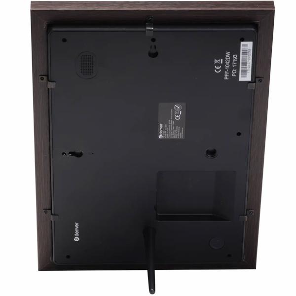 10.1“ Wi‑Fi photo frame dark MDF wood: Brilliant IPS touch display, Frameo app, 16 GB memory – share photos with family & friends