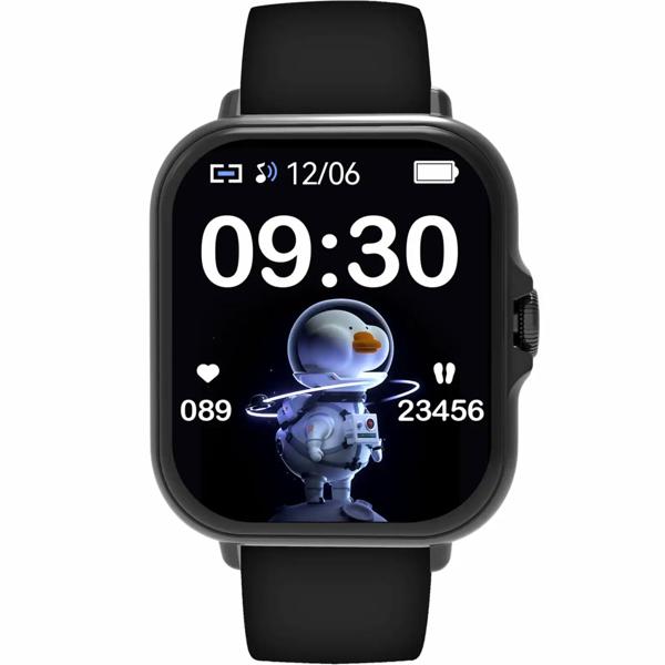 Smartwatch Bluetooth 1,44“ : fitness tracker avec mesure de la fréquence cardiaque, fonction téléphone et écran full touch, montre de fitness noire
