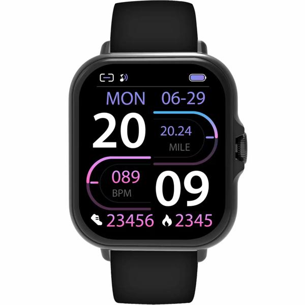 Smartwatch Bluetooth 1,44“ : fitness tracker avec mesure de la fréquence cardiaque, fonction téléphone et écran full touch, montre de fitness noire