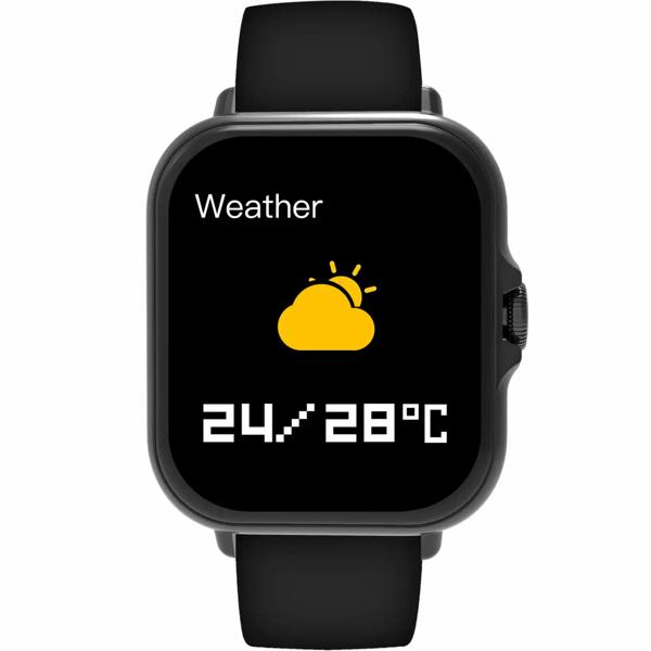 Smartwatch Bluetooth 1,44“ : fitness tracker avec mesure de la fréquence cardiaque, fonction téléphone et écran full touch, montre de fitness noire