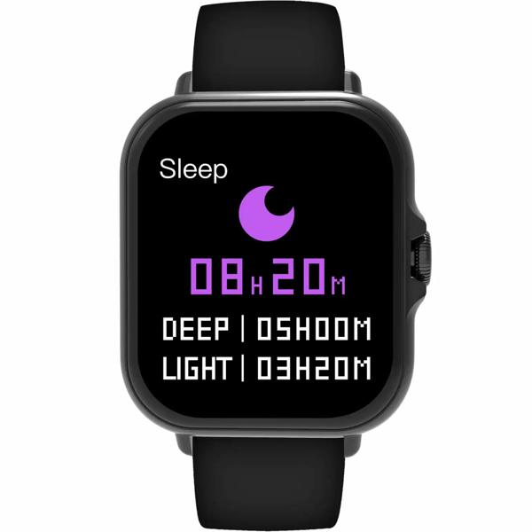 Smartwatch Bluetooth 1,44“ : fitness tracker avec mesure de la fréquence cardiaque, fonction téléphone et écran full touch, montre de fitness noire