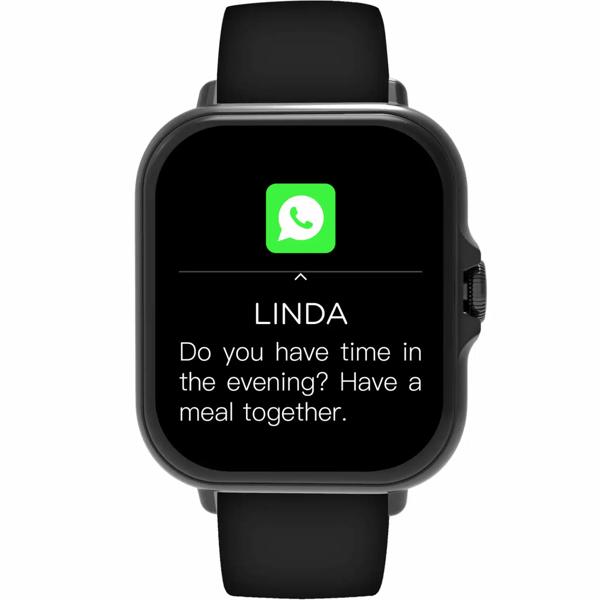 Smartwatch Bluetooth 1,44“ : fitness tracker avec mesure de la fréquence cardiaque, fonction téléphone et écran full touch, montre de fitness noire