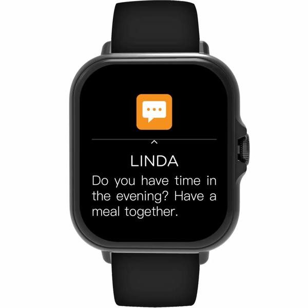 Smartwatch Bluetooth 1,44“ : fitness tracker avec mesure de la fréquence cardiaque, fonction téléphone et écran full touch, montre de fitness noire