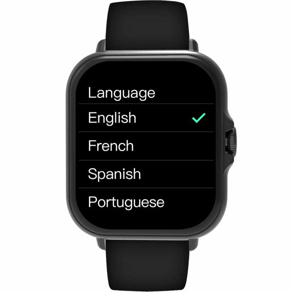 Smartwatch Bluetooth 1,44“ : fitness tracker avec mesure de la fréquence cardiaque, fonction téléphone et écran full touch, montre de fitness noire