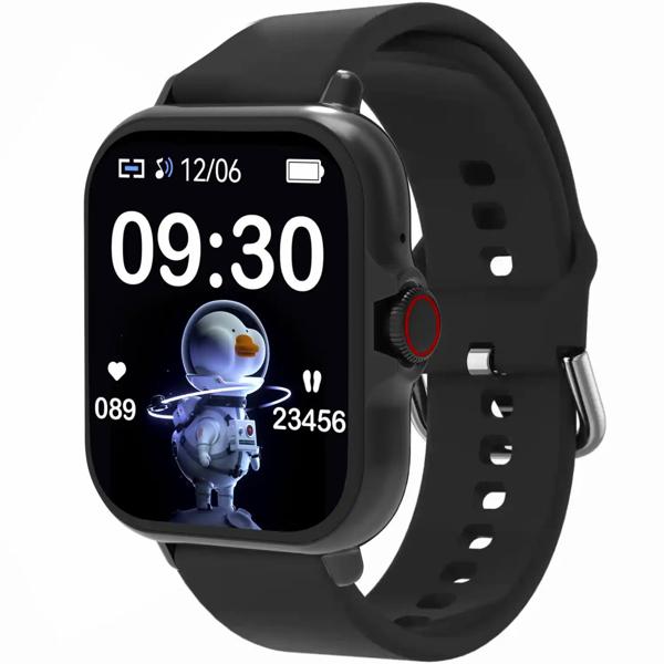 Smartwatch Bluetooth 1,44“ : fitness tracker avec mesure de la fréquence cardiaque, fonction téléphone et écran full touch, montre de fitness noire