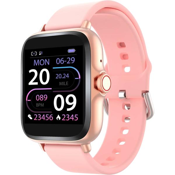 Bluetooth smartwatch 1.44“: fitness tracker with heart rate monitoring, sleep tracking, call function & full touch display, pink fitness watch