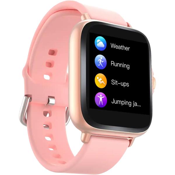 Bluetooth smartwatch 1.44“: fitness tracker with heart rate monitoring, sleep tracking, call function & full touch display, pink fitness watch