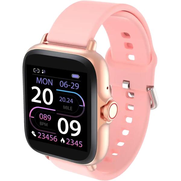 Bluetooth smartwatch 1.44“: fitness tracker with heart rate monitoring, sleep tracking, call function & full touch display, pink fitness watch