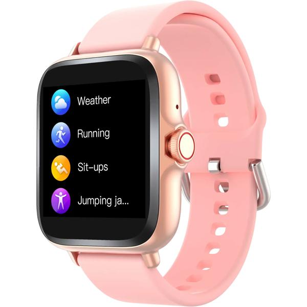 Bluetooth smartwatch 1.44“: fitness tracker with heart rate monitoring, sleep tracking, call function & full touch display, pink fitness watch