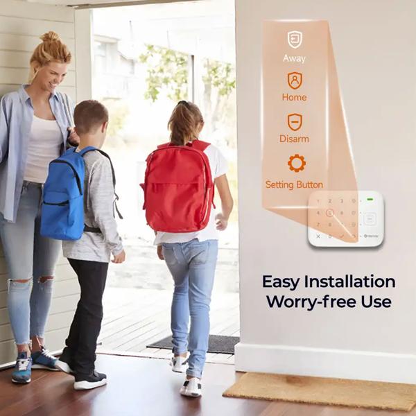 Smart Home 4G Alarmanlage: WLAN Funk Alarmsystem mit App, Alexa & Google Assistant kompatibel, inkl. Bewegungsmelder & Türsensor