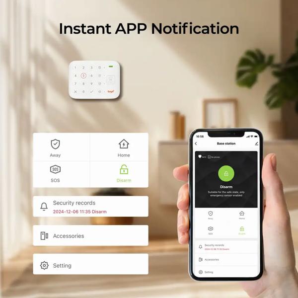 Smart Home 4G Alarmanlage: WLAN Funk Alarmsystem mit App, Alexa & Google Assistant kompatibel, inkl. Bewegungsmelder & Türsensor