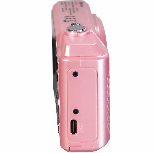 Appareil photo numérique 48 MP & Full HD 1080p rose, avec écran LCD 2,8“ et zoom 16x – compagnon compact pour des photos de voyage nettes et des vidéos de famille