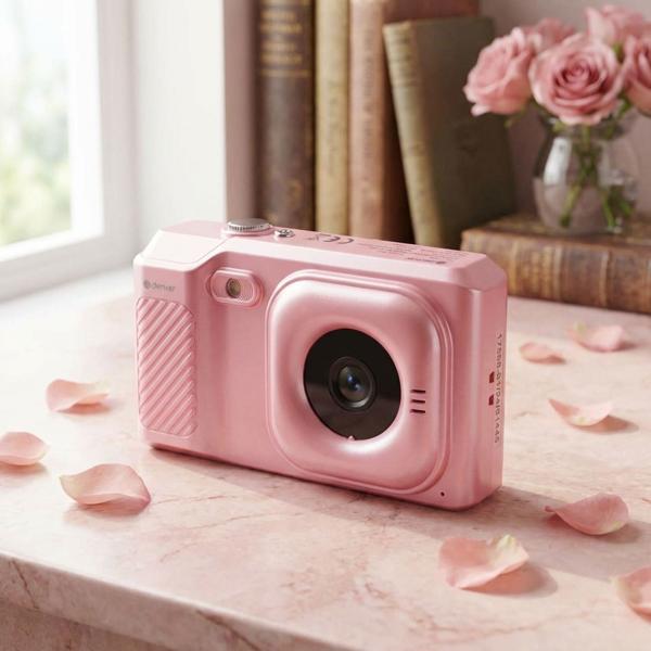 Appareil photo numérique 48 MP & Full HD 1080p rose, avec écran LCD 2,8“ et zoom 16x – compagnon compact pour des photos de voyage nettes et des vidéos de famille
